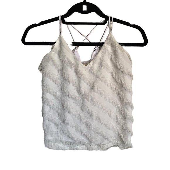 Fanco Linen Lined White Flapper Sleeveless Top - Picture 1 of 8